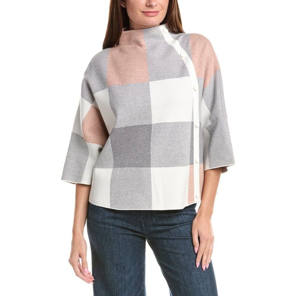 Joseph Ribkoff Womens Mock Neck Pullover Top, Grey